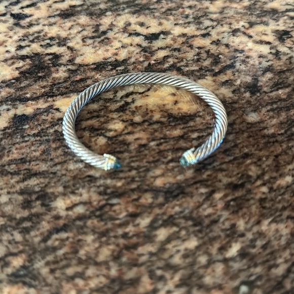 David Yurman Silver Bracelet with Blue and Gold Details - Picture 3 of 7